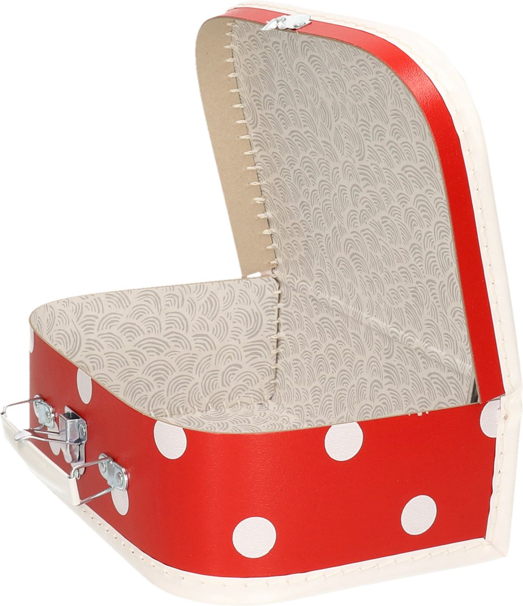 Valise à dessin polkadot rouge 25 cm - Valises de rangement pour enfants