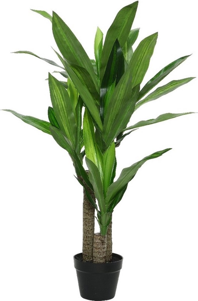 Bellatio Flowers & Plants Kunstplant drakenbloedboom - in pot - Dracaena - 105 cm Groen