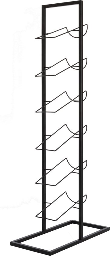 Svenska Living Wijnrek - 6 flessen - zwart - metaal - 38 x 84 x 18 cm