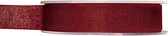 1x Hobby/decoratie bordeauxrode organza sierlinten 1,5 cm/15 mm x 20 meter - Cadeaulint organzalint/ribbon - Striklint linten rood