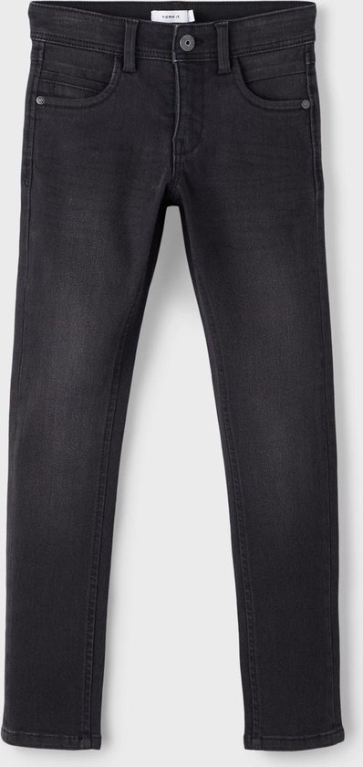 Donkergrijze slim fit sweat jeans voor jongens.