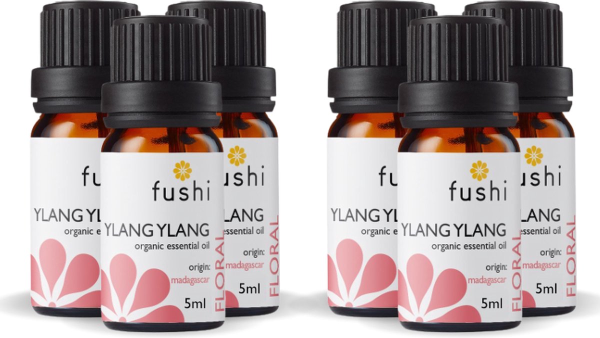 Goedkoopste Fushi - Ylang Ylang Essential Oil - (No 1) - Organic - 6 Pak - Voordeelverpakking