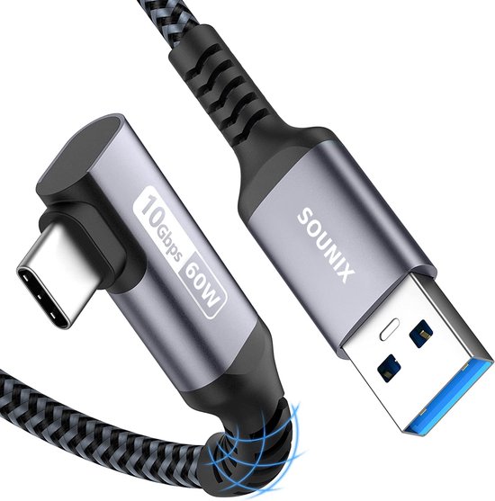 Sounix USB C kabel - USB 3.2 naar USB C - 2 Meter - USB C naar USB A - USB  3.2 -... | bol.com