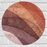 Muursticker Cirkel - Lagen van Verschillende Kleuren Stenen in Natuurtinten - 40x40 cm Foto op Muursticker