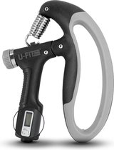 U Fit One Handtrainer 10 tot 100kg met Digitale Teller - Verstelbare Handgrip - Handknijper - Onderarm Grip Trainer - Zwart