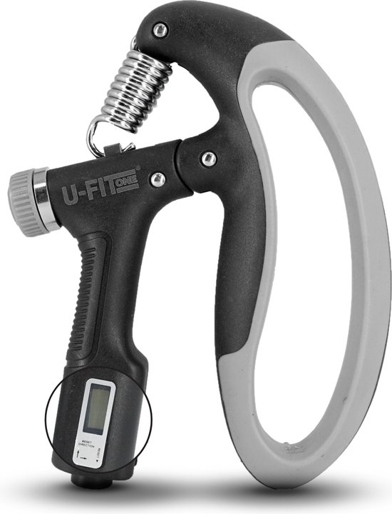 U Fit One Handtrainer 10 tot 100kg met Digitale Teller en Vingertrainer