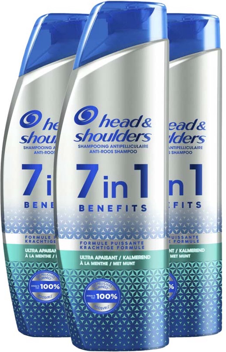 Head & Shoulders Shampoo 7in1 - Ultra Kalmerend - 3 x 225 ml - Voordeelverpakking
