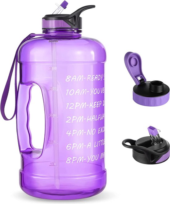 Gourde BKR 1 Litre En Verre Avec Manchon Silicone - Bleu Violet - Neuf Sous Emballage