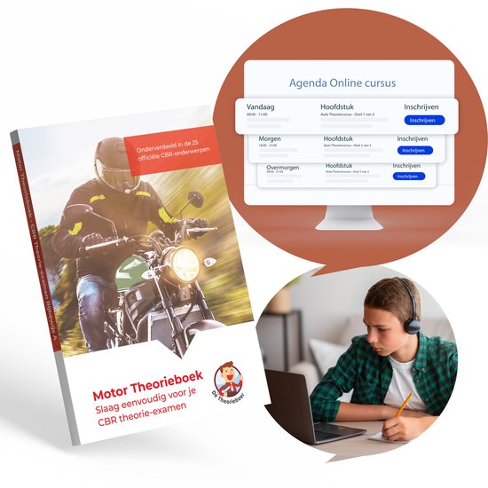 Motor Theorieboek 2023 met Theorie Cursus Rijbewijs A & Q&A en 31 dagen onbeperkt...