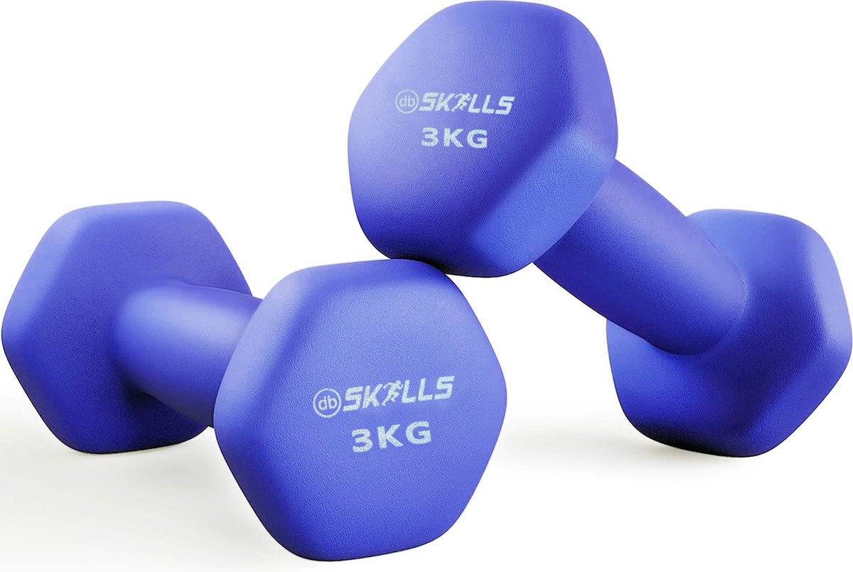 db SKILLS 3KG dumbbell set van 2 stuks - gewichten - fitness - sport - Blauw