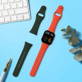 kwmobile 2x armband geschikt voor Xiaomi Redmi Mi Watch Lite 3 / Redmi Watch 3 - Bandjes voor fitnesstracker in oranje / donkergroen