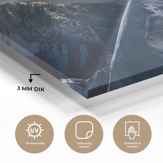 Peinture sur verre - Berg - Paysage - Neige - Hiver - Ski - Plaque de Verres - Peinture sur verre - 60x40 cm - Photo sur verre - Décoration murale