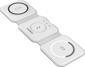 Choetech 3-in-1 Opvouwbare Draadloze Oplader - Geschikt voor iPhone AirPods Apple Watch - Wit
