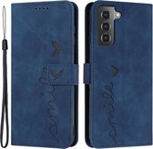 Coverup Smile Book Case - geschikt voor de Samsung Galaxy S21 Hoesje - Blauw