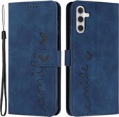 Coverup Smile Book Case - Geschikt voor Samsung Galaxy A13 5G / A04s Hoesje - Blauw