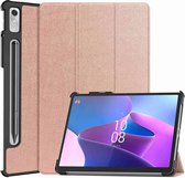 Tri-Fold Book Case met Wake/Sleep - Geschikt voor Lenovo Tab P11 Pro Gen 2 Hoesje - Rose Gold