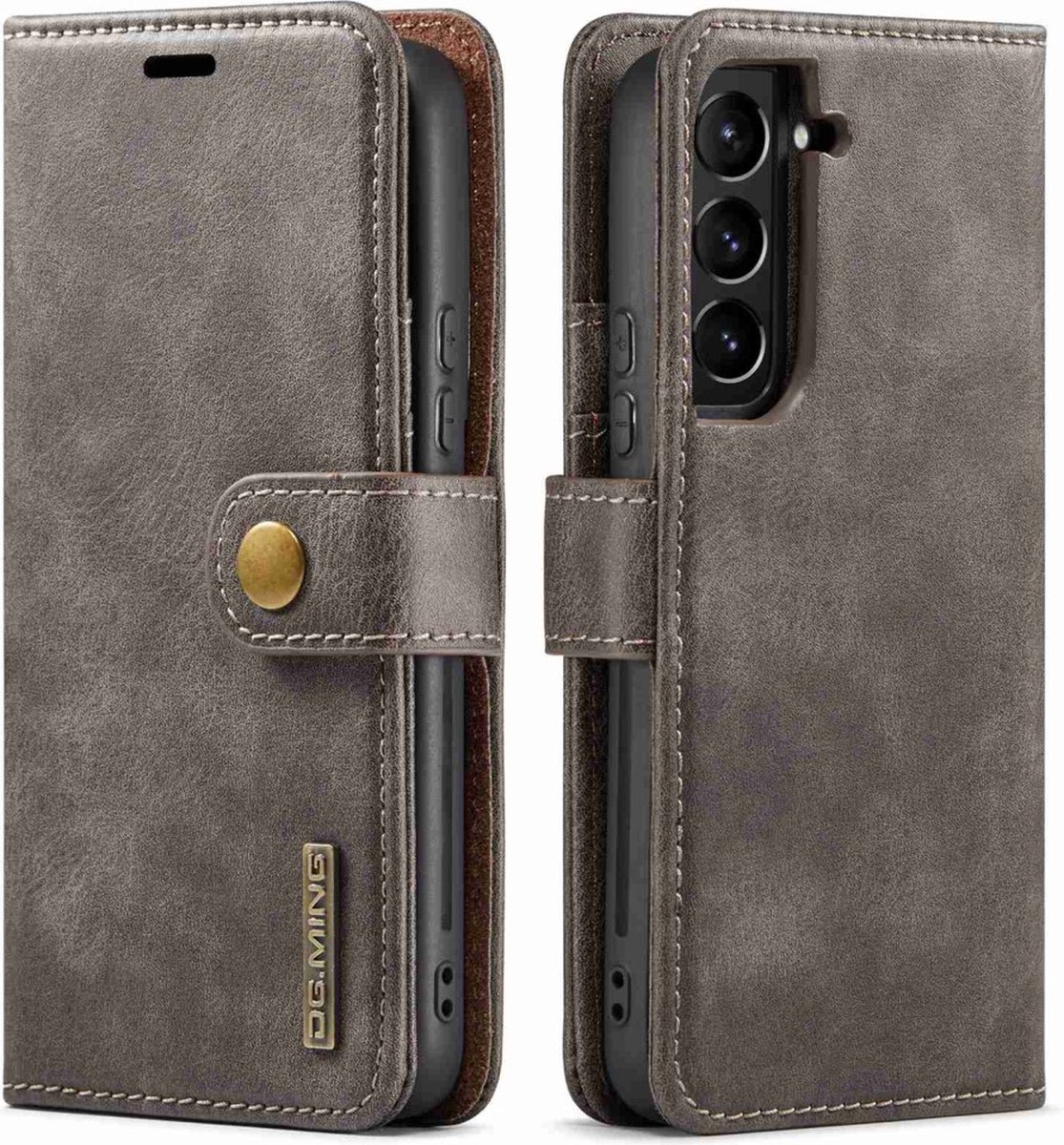 DG.MING Hoesje - Geschikt voor Samsung Galaxy S10e Hoesje - DG.MING 2-in-1 Book Case & Back Cover - Grijs