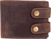 Wild Leather Only !!! Portemonnee Heren Hunter Leer Donkerbruin (WHRS-031-15) -12x2x9cm -