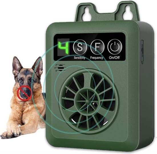 Foto: Anti blaf apparaat pro ultrasoon honden alternatief anti blafband zonder schok ophangbaar hondentrainer voor binnen en buiten ultrasone geluid antiblaf waterbestendig kleine grote honden