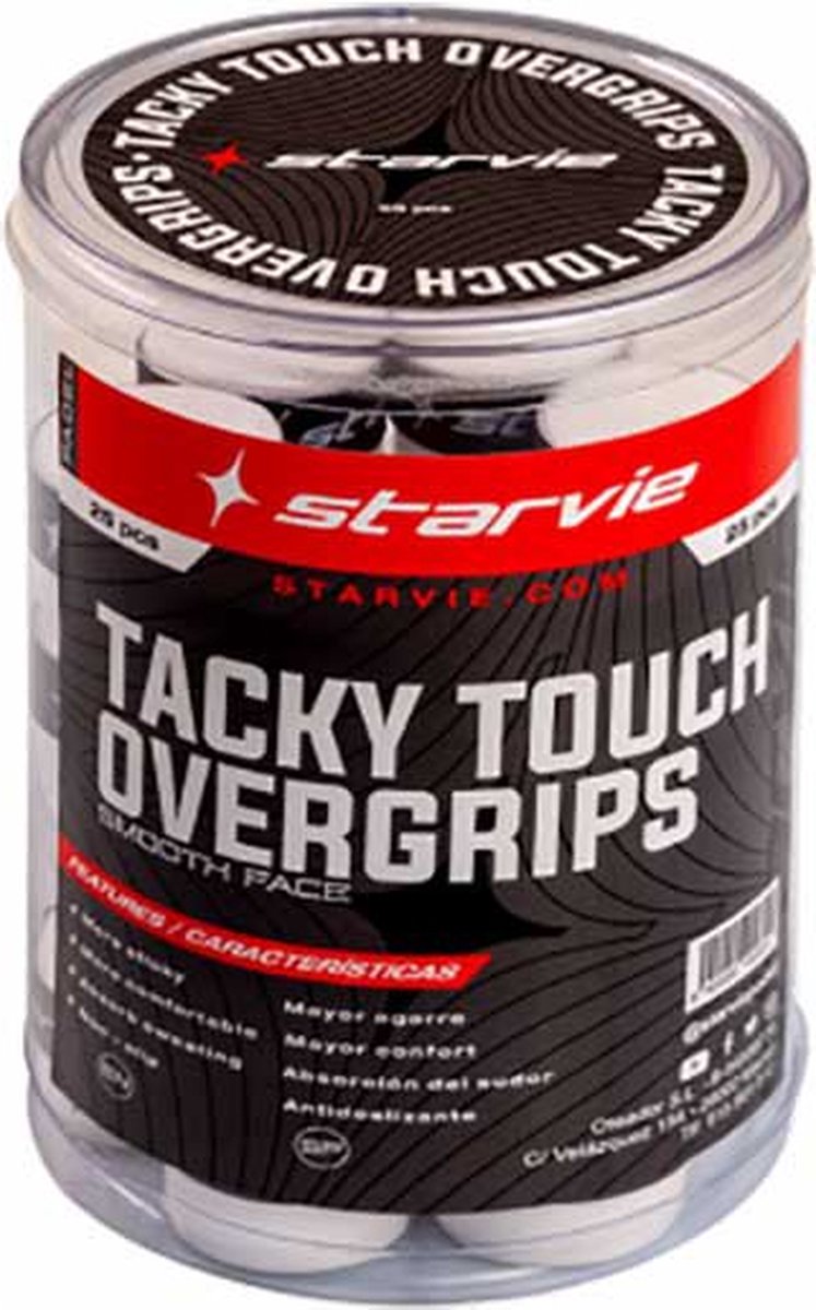 Starvie Overgrips Padel Tacky Touch Box 25 - wit | bol.com