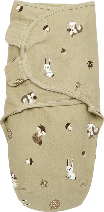 Meyco Baby Forest Animals swaddlemeyco inbakerdoek - sand - 0-3 maanden