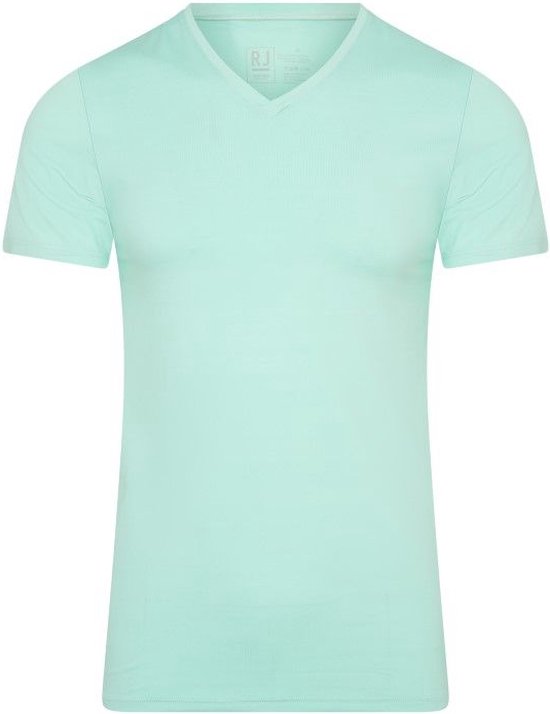 RJ Bodywear Pure Color T-shirt (1-pack) - heren T-shirt met V-hals - mint - Maat: M