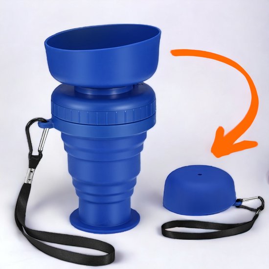 MetuX® - Inklapbare Drinkfles voor honden - Inklapbare Drinkfles voor dieren - Bidon - Lekvrije Waterfles voor honden - Honden drinkfles opvouwbaar - Waterfles hond - 500ml - Blauw - BPA-vrij - Huisdier drinkfles - Hondenfles water - Kat