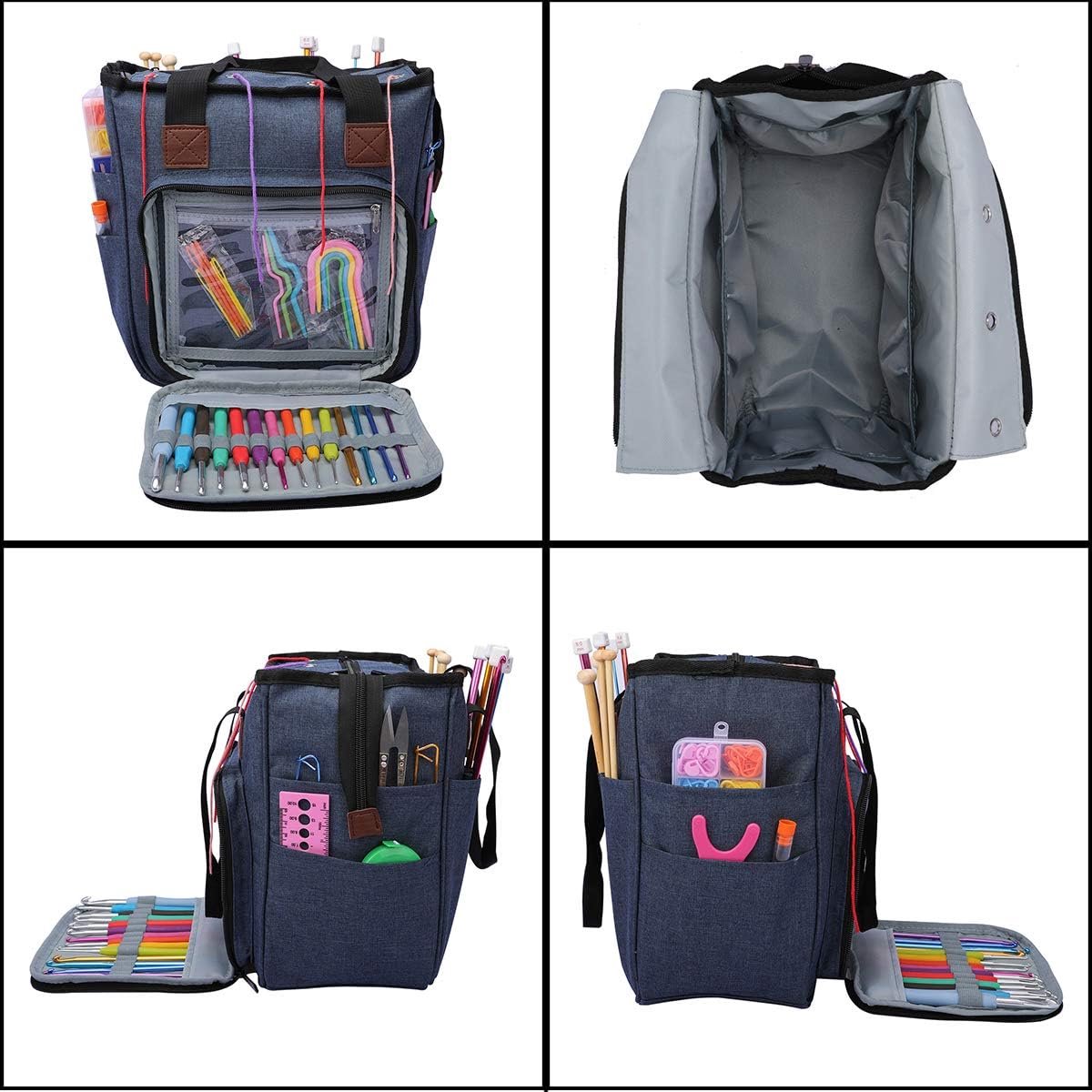 Sac De Rangement Pour Fils à Tricoter - Tissu Oxford 600D, Fermeture éclair, Poignée Antidérapante - Portable Et Organisé - 4