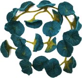 Vilten Bloemen Slinger Green meets Blue - Handgemaakt - 180cm - 100% wol