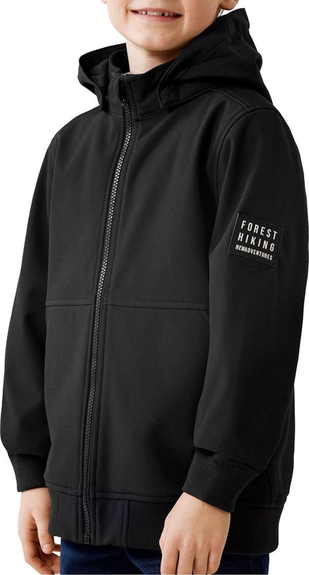 name it NKMALFA JACKET BADGE FO NOOS Jongens Jas - Black_ - Maat 116