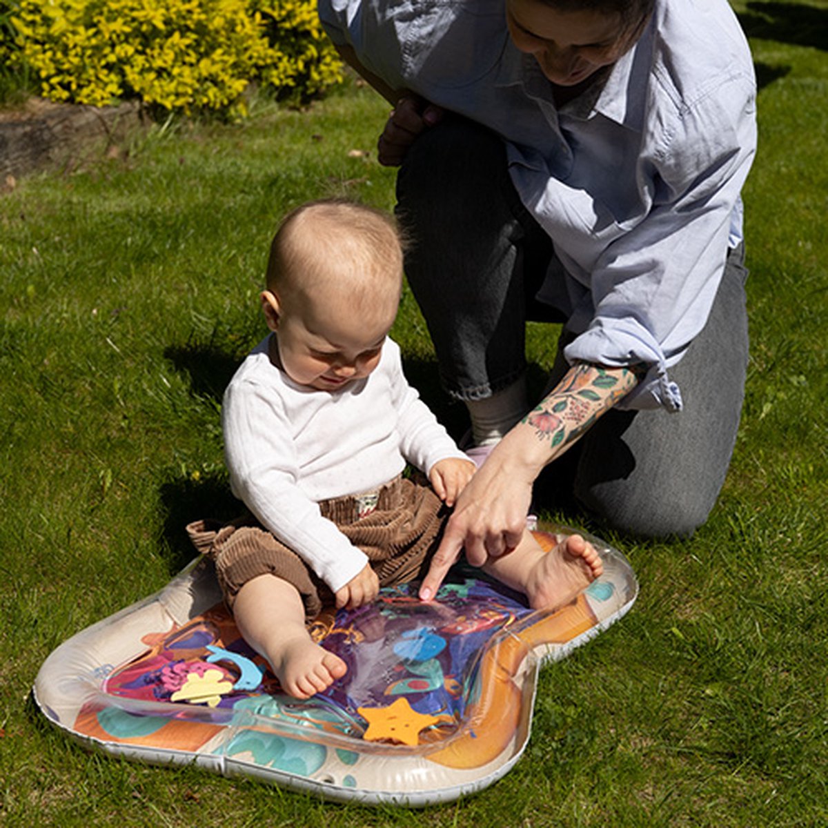 Babyono - Tapis d'Eau Bébé - Sensoriel - Tapis d'Eau - Tapis d'Eau -  Opblaasbaar 