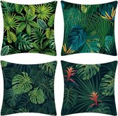 4-delige set kussenslopen tropische planten bladeren decoratieve set sofa kussensloop geometrische patronen 45 * 45 cm, 45 x 45 cm