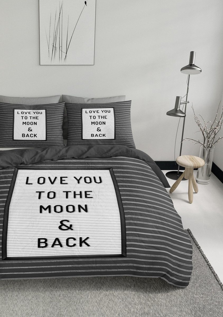 Comfortabel Dekbedovertrek Love You To The Moon | 200x200/220 | Heerlijk  Zacht En... | bol.com
