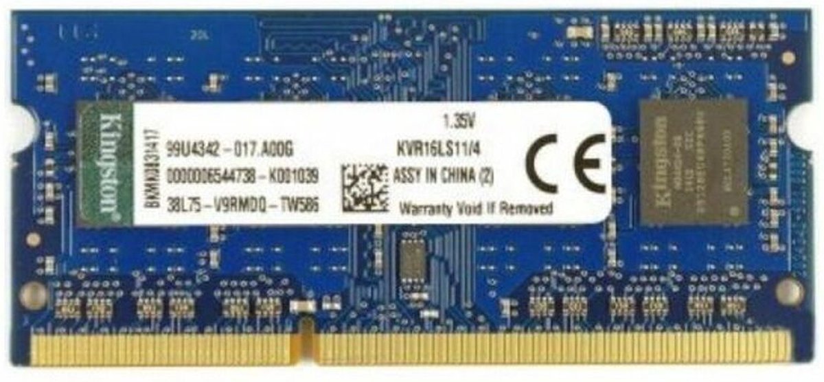 Kingston ValueRAM 4GB DDR3L SODIMM 1600 MHz (1x4GB) Kingston ValueRAM 4GB DDR3L SODIMM 1600 MHz (1x4GB)
