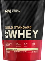 Optimum Nutrition Gold Standard 100% Whey Protein - Vanilla Ice Cream - Proteine Poeder - Eiwitshake - 465 gram (15 servings)