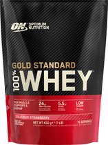 Optimum Nutrition Gold Standard 100% Whey Protein - Fraise - Shake Protéiné - 465 grammes (15 portions)