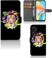 GSM Hoesje OPPO Reno8 T 5G Book Cover Lion Color