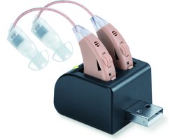 Beurer HA 55 Pair Hoortoestel - Gehoorapparaat - Gehoorversterker - RIC - 500-3200 Hz - Set van 2 - Incl. oplaadstation en oplaadbare batterijen - 3 Opzetstukken - 3 Jaar garantie