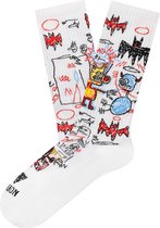 Jimmy Lion Athletic Basquiat Batman White Unisex Sokken - Wit - 41/46