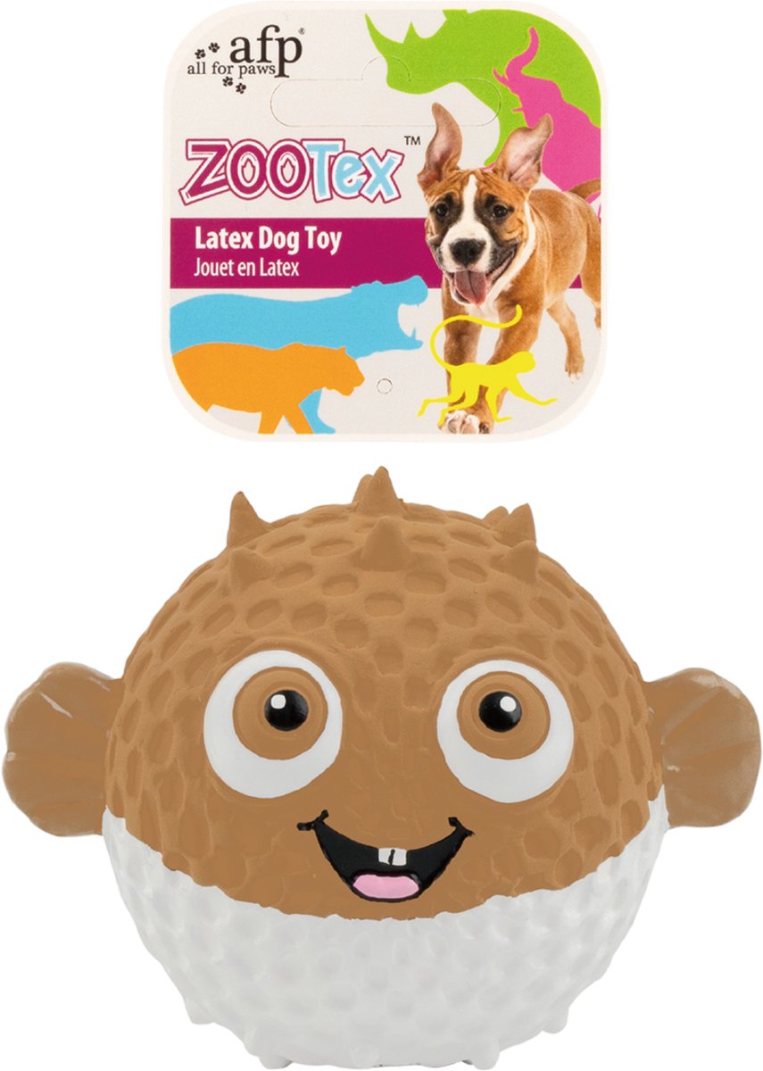 AFP Bouncy Puffer - Hondenspeelgoed - Piepspeeltje - Latex - 8x9x9 cm - Kogelvis