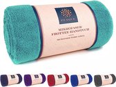 Microfiber handdoek met badstofstructuur - set van 1 & 2, antibacterieel absorberend, sneldrogend, licht XXL, sporthanddoek reishanddoek saunahanddoek (turquoise, 60x120 cm (2 stuks))