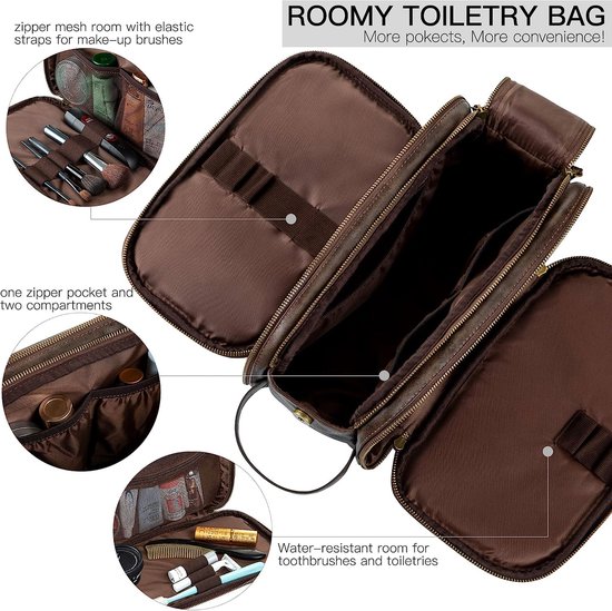 Trousse Toilette En Cuir Pu Homme Durable Capacité