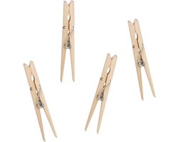Urban Living XL Size wasknijpers - 24x - bamboe - 9 cm - Extra groot formaat