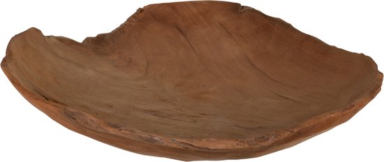 H&S Collection tafeldecoratie schaal/plateau - teak hout - D30 cm