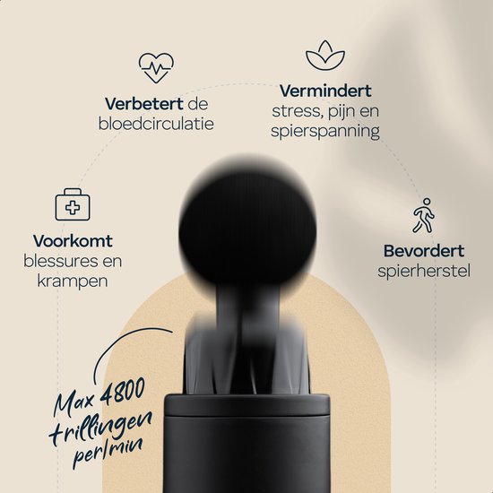 Bellies Family – Massage gun PRO – Samengesteld door MSc. Fysio – Incl. App – 12 Snelheidsstanden – Diepe Spierstimulatie (12mm) – Met Druksensor & LCD Touchscreen – Stil & Krachtig