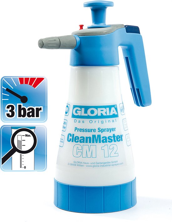 GLORIA CleanMaster CM 12 - vulinhoud 1.25 l., EPDM afdichtingen, sproeib. verst., Hand drukspuit van Merkloos	 — afbeelding 2