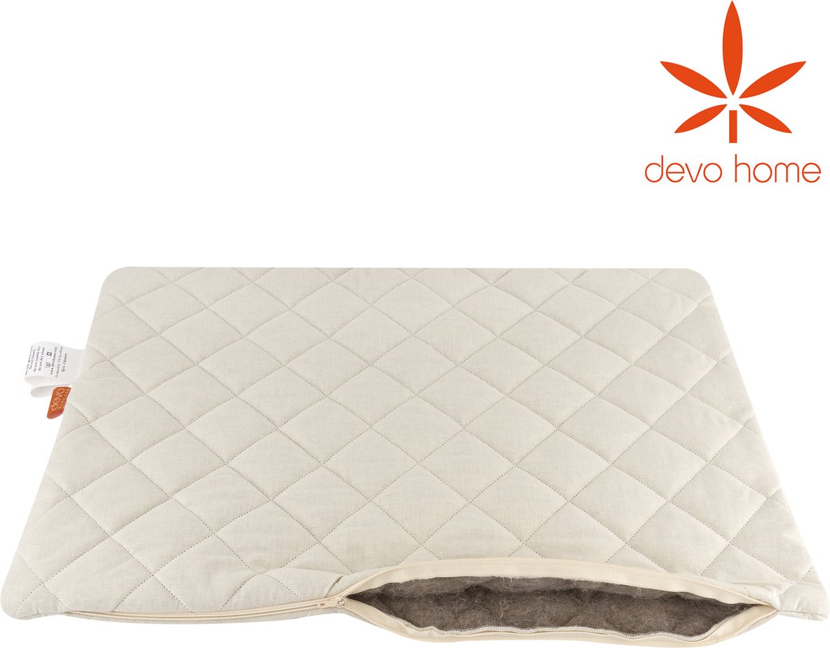 DevoHome Hennep Kussensloop - Hemp Pillowcase - 50x70 cm - Anti allergeen - Huidverzorging - Katoen en Hennep