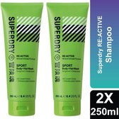 Superdry RE:active 2-in-1 Douchegel & Shampoo - Sportieve Frisheid - Voordeelverpakking - 2 x 250 ml
