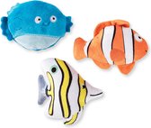 Toybox - gone fishin' - Hondenspeelgoed - Set van 3 - Vissen