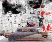 Vliesbehang - Fotobehang - Graffiti - Beton - Muur - Steen - Abstract - 219x312 cm (Hoogte x Lengte)